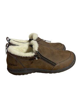 J Sport Elenor Womens Faux Fur Lined Slip On Shoes Size 7.5M Brown Casual